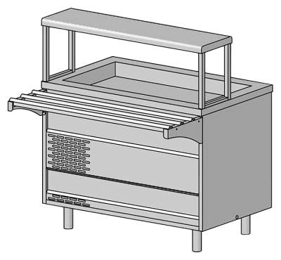 Прилавок с охлаждаемой ванной ЦМИ Волга ПОВнп (1500х700(1030)х1240 мм)